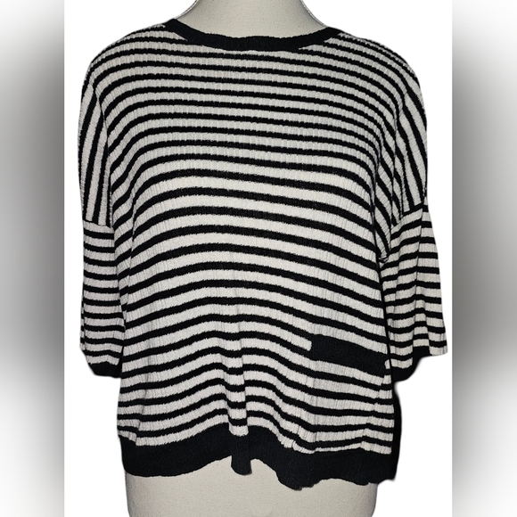Eileen Fisher Organic Linen Dropped Shoulder Striped Boxy Top Size XS - EUC - Picture 12 of 14